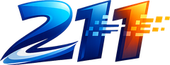 Logo 211 bernuansa neon ungu